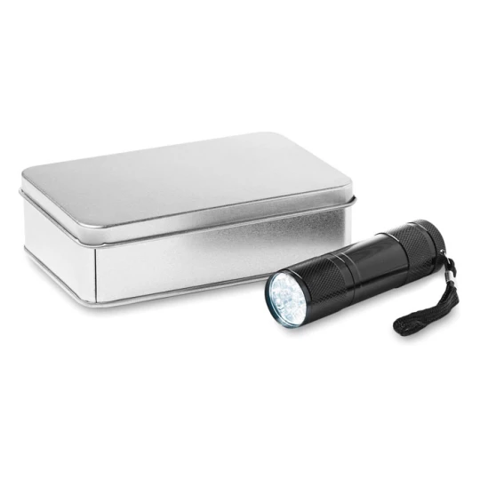 Metalowa latarka z 9 LED - LED PLUS (KC6860-03)