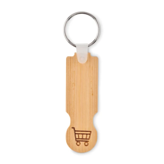 Bambusowy brelok z żetonem - COMPRAS (MO6797-40)