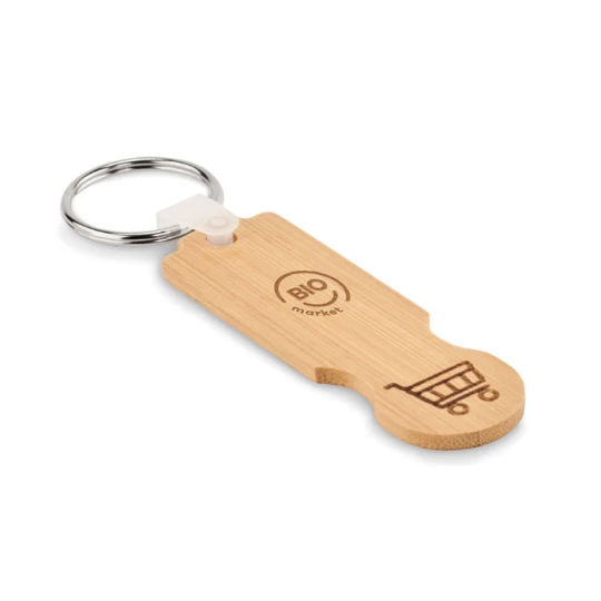 Bambusowy brelok z żetonem - COMPRAS (MO6797-40)