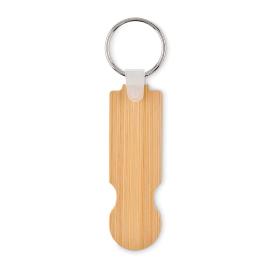 Bambusowy brelok z żetonem - COMPRAS (MO6797-40)