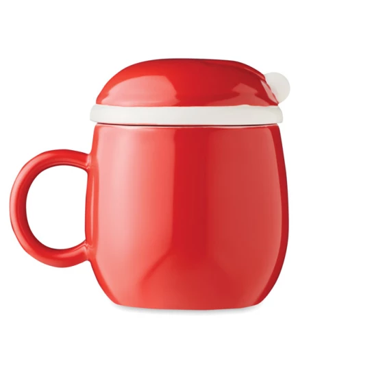 Kubek ceramiczny z pokrywką - SANTA (CX1492-05)