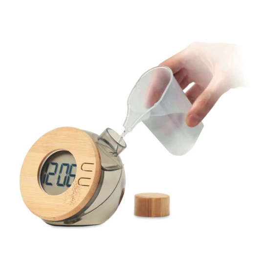 Bambusowy wodny zegar LCD - DROPPY LUX (MO6865-27)