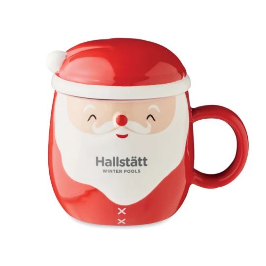 Kubek ceramiczny z pokrywką - SANTA (CX1492-05)