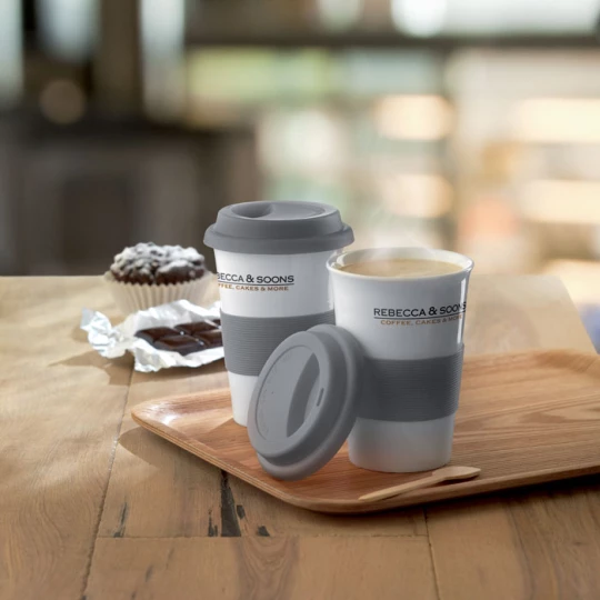 Ceramiczny kubek z przykrywką - TRIBECA (MO7683-07)