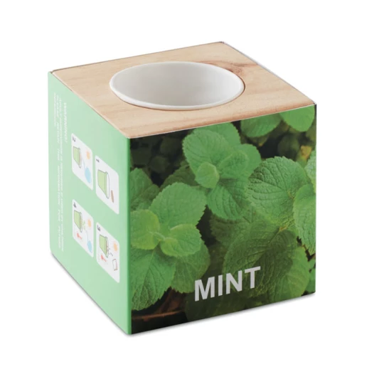 Drewniany pojemnik z ziołami - MENTA (MO9337-40)