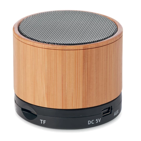 Głośnik bezprzew z bambusa - ROUND BAMBOO (MO9608-03)
