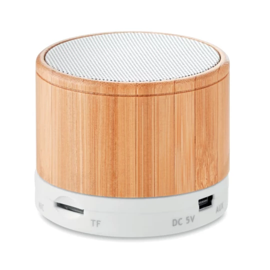 Głośnik bezprzew z bambusa - ROUND BAMBOO (MO9608-06)