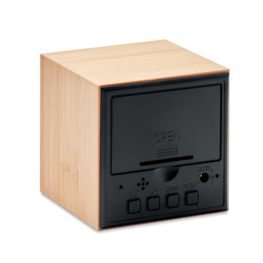 Bambusowy budzik LED - MARA CLOCK (MO9922-40)