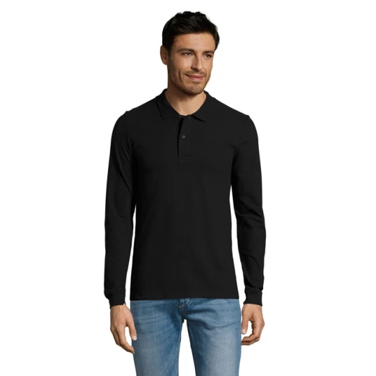 PERFECT MEN LSL POLO 180g - PERFECT LSL MEN (S02087-BK-M)