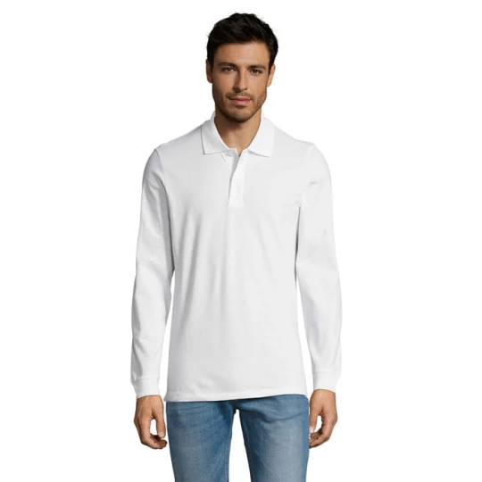 PERFECT MEN LSL POLO 180g - PERFECT LSL MEN (S02087-WH-4XL)