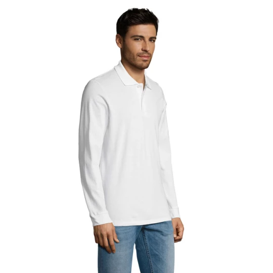 PERFECT MEN LSL POLO 180g - PERFECT LSL MEN (S02087-WH-4XL)
