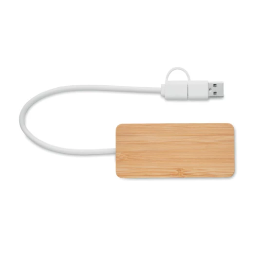 3-portowy bambusowy hub USB - HUBBAM (MO2143-40)