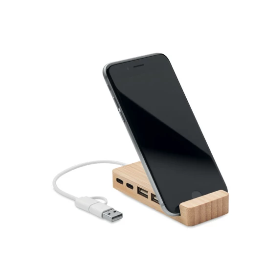 4-portowy bambusowy hub USB - HUBSTAND (MO2144-40)