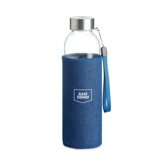 Szklana butelka w etui 500 ml - UTAH DENIM (MO6192-04)