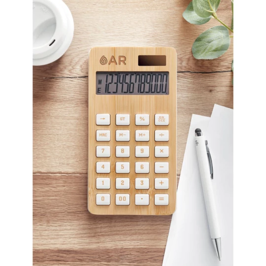 12-cyfrowy kalkulator, bambus - CALCUBIM (MO6216-40)