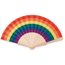 Tęczowy drewniany wachlarz - BOWFAN (MO6446-99)