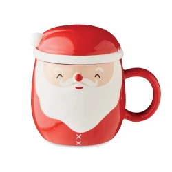 Kubek ceramiczny z pokrywką - SANTA (CX1492-05)