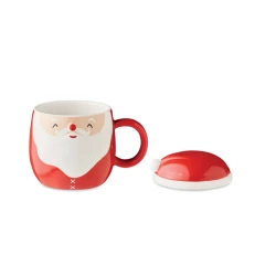 Kubek ceramiczny z pokrywką - SANTA (CX1492-05)