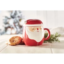 Kubek ceramiczny z pokrywką - SANTA (CX1492-05)