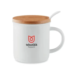 Porcelanowy kubek z łyżeczką - KENYA (MO9708-06)