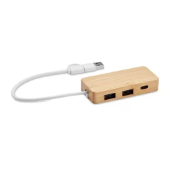 3-portowy bambusowy hub USB - HUBBAM (MO2143-40)