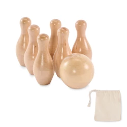 Zestaw mini kręgli z drewna sosnow - BOLITO (MO2434-40)