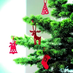 6 zawieszek na choinkę, filc - ROUGE (CX1335-05)