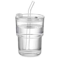 Szklany kubek ze słomką 400ml - SIP (MO2502-22)