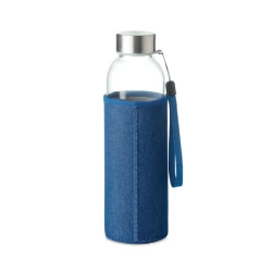 Szklana butelka w etui 500 ml - UTAH DENIM (MO6192-04)